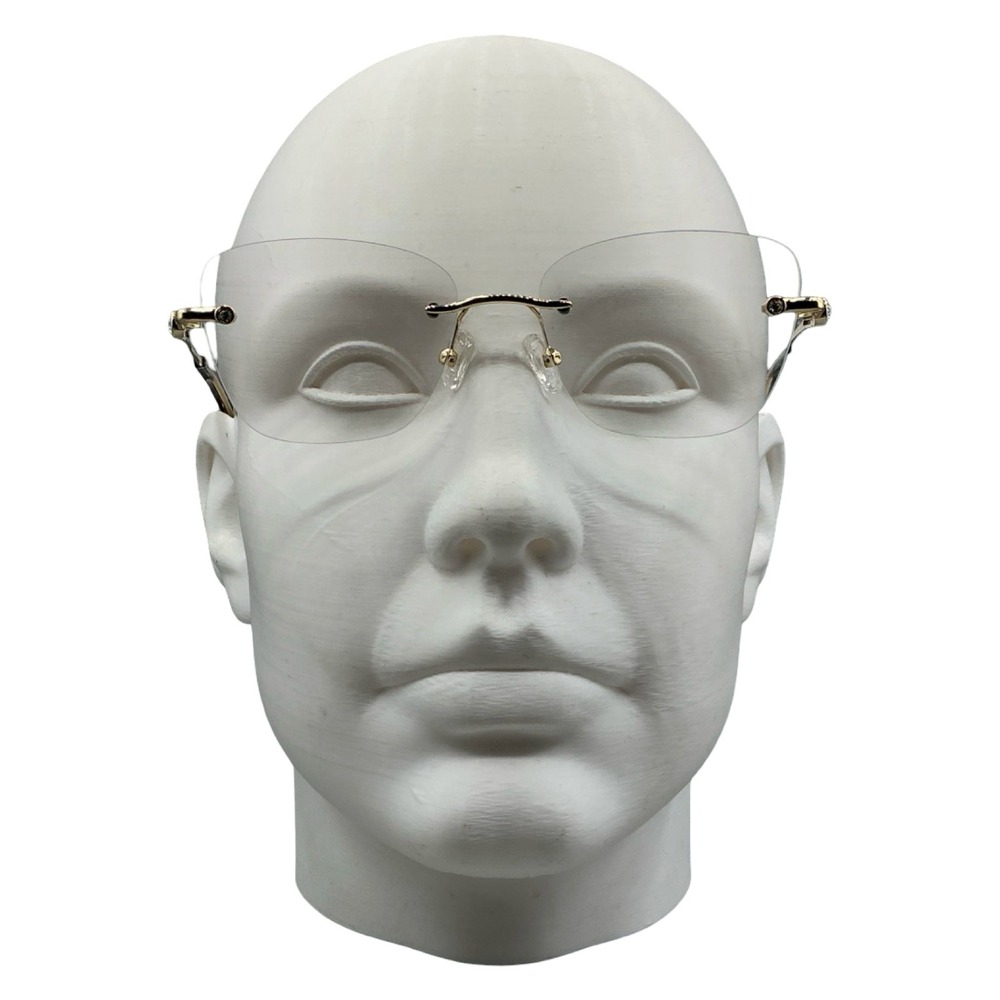 Zelool JCM781375-01 Gold Rimless Eyeglasses Frames Rhinestone Accent 54-18-145